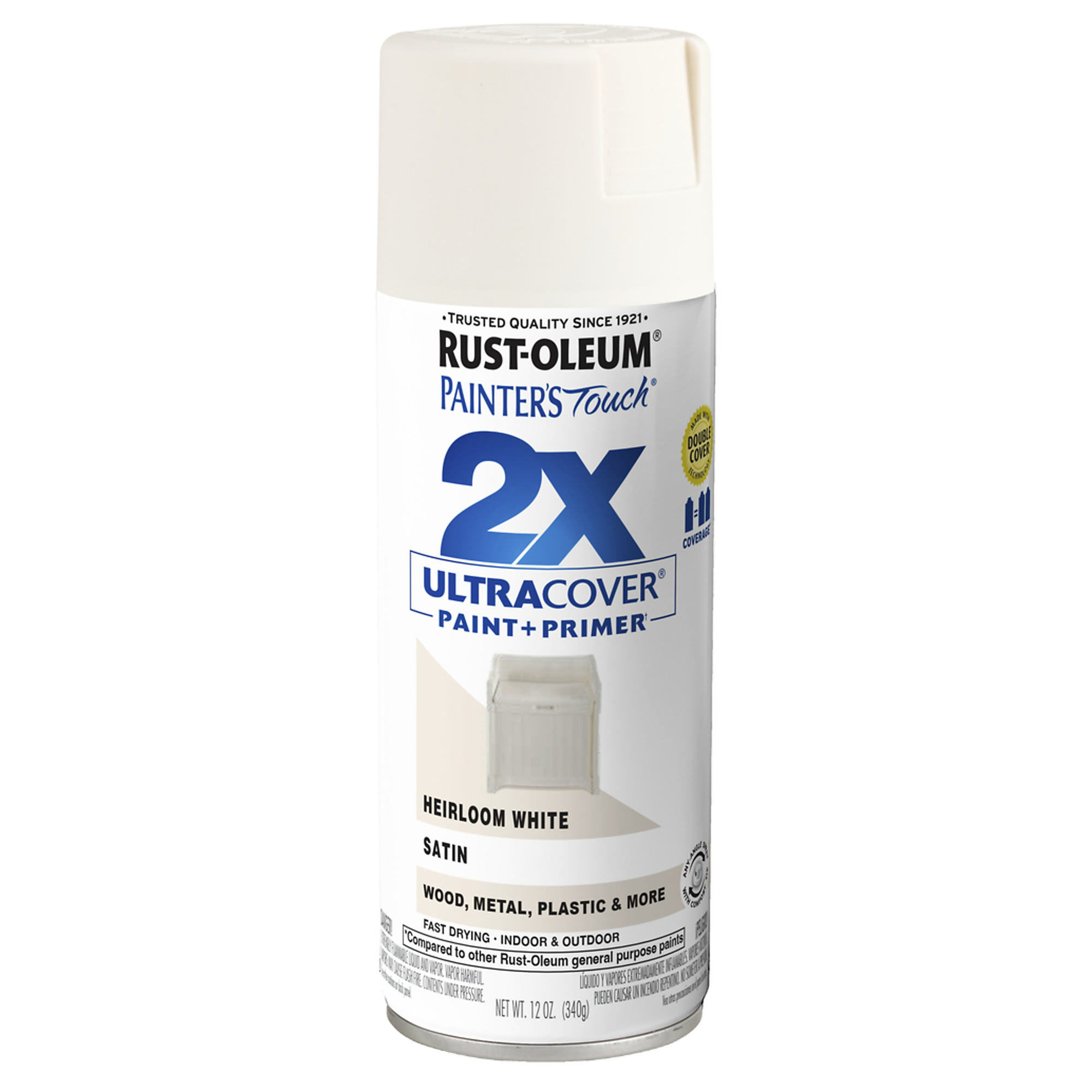 Rust-Oleum Painter's Touch 2X Spray Paint - Satin, Heirloom White, 12 Oz., Model# 334071DS